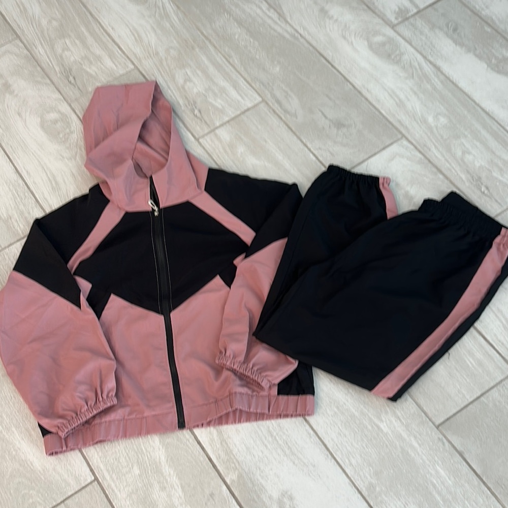 Pink and Black Hooded Tracksuit SHEIN curve trend 2x